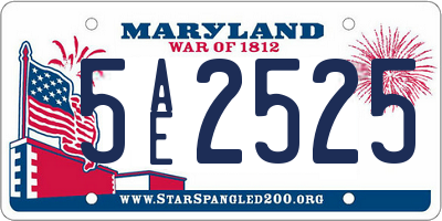 MD license plate 5AE2525