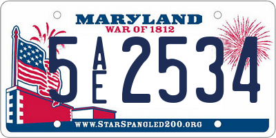 MD license plate 5AE2534