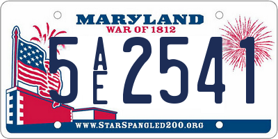 MD license plate 5AE2541