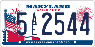 MD license plate 5AE2544