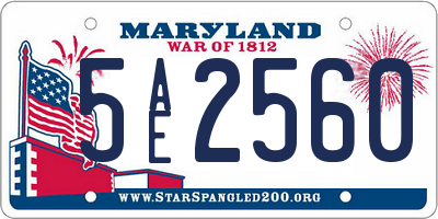 MD license plate 5AE2560