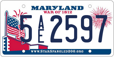 MD license plate 5AE2597