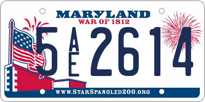 MD license plate 5AE2614
