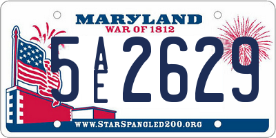 MD license plate 5AE2629