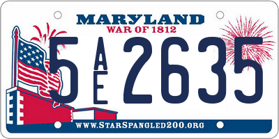 MD license plate 5AE2635