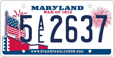 MD license plate 5AE2637