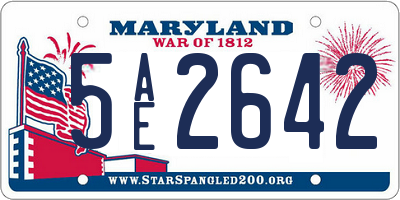 MD license plate 5AE2642