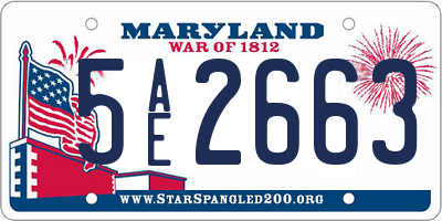 MD license plate 5AE2663