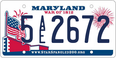 MD license plate 5AE2672