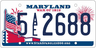 MD license plate 5AE2688