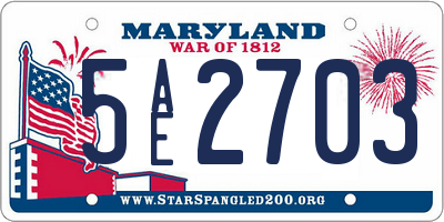 MD license plate 5AE2703