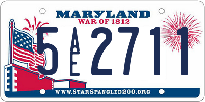 MD license plate 5AE2711