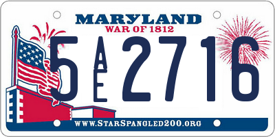 MD license plate 5AE2716