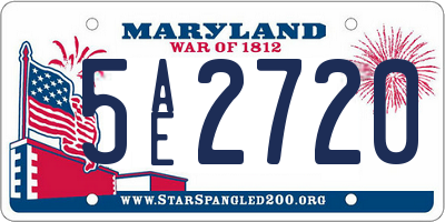 MD license plate 5AE2720