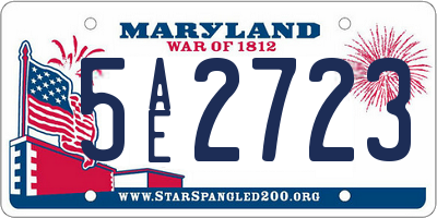 MD license plate 5AE2723