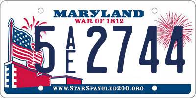 MD license plate 5AE2744