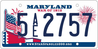 MD license plate 5AE2757