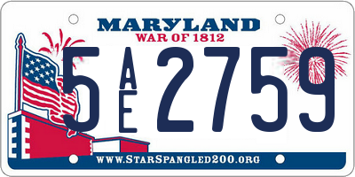 MD license plate 5AE2759