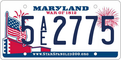 MD license plate 5AE2775