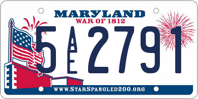 MD license plate 5AE2791