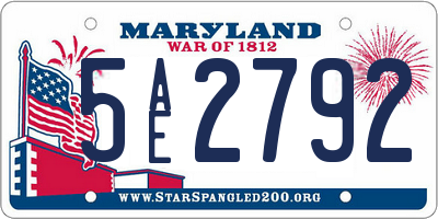 MD license plate 5AE2792