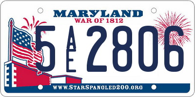 MD license plate 5AE2806