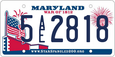 MD license plate 5AE2818