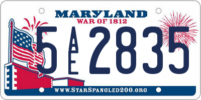 MD license plate 5AE2835
