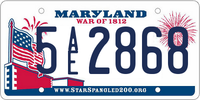 MD license plate 5AE2868