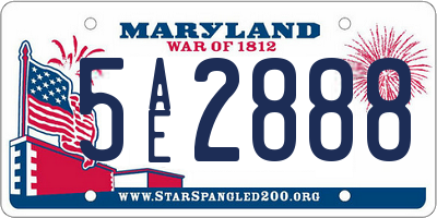 MD license plate 5AE2888