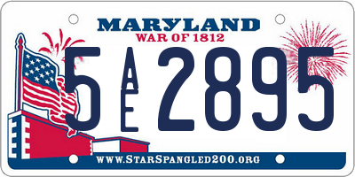 MD license plate 5AE2895