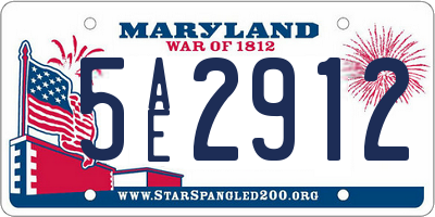 MD license plate 5AE2912