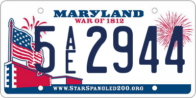 MD license plate 5AE2944
