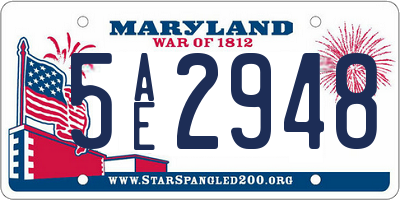 MD license plate 5AE2948