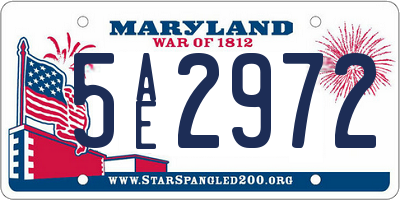 MD license plate 5AE2972