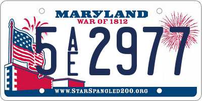 MD license plate 5AE2977