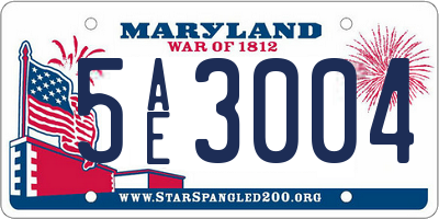 MD license plate 5AE3004