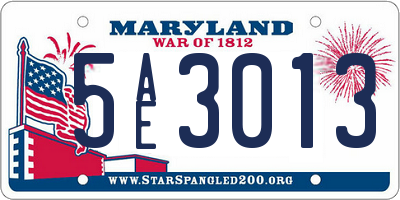 MD license plate 5AE3013