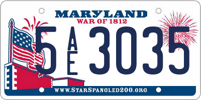 MD license plate 5AE3035