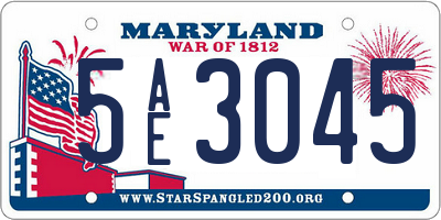 MD license plate 5AE3045