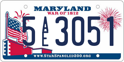 MD license plate 5AE3051