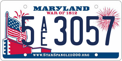 MD license plate 5AE3057