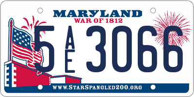 MD license plate 5AE3066