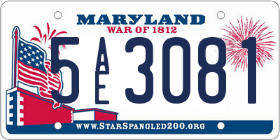 MD license plate 5AE3081