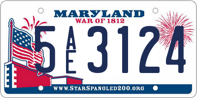 MD license plate 5AE3124