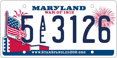 MD license plate 5AE3126