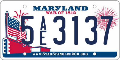 MD license plate 5AE3137