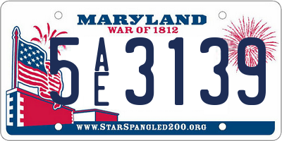 MD license plate 5AE3139