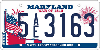 MD license plate 5AE3163