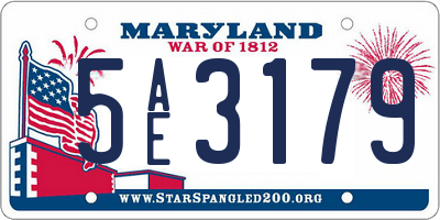 MD license plate 5AE3179